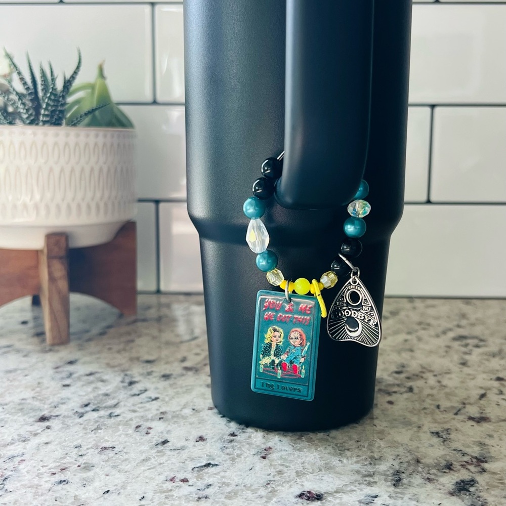๐ญ๐ฐ๐ฅ Disney Stanley cup charms Belle ghost pink Halloween tarot cards! - Picture 9 of 17